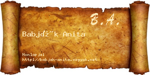 Babják Anita névjegykártya
